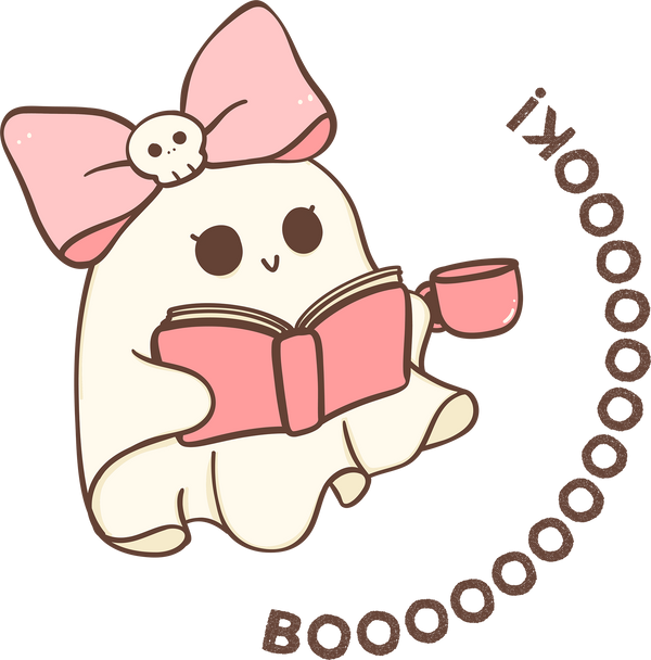 Booook Ghost – Cute Reading GhosT Ready to Press DTF Transfer