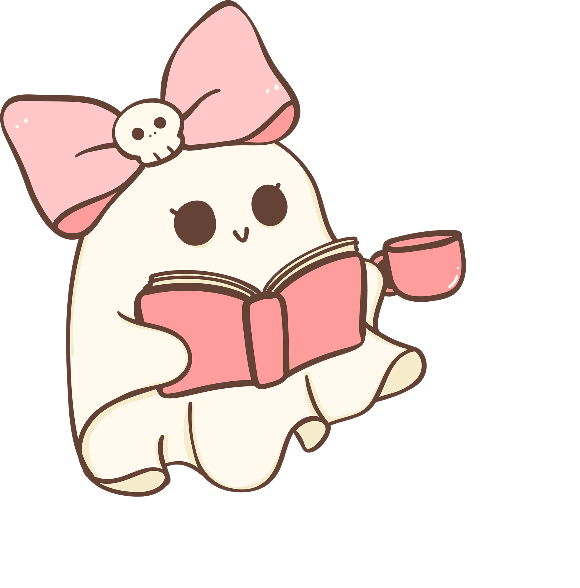 Booook Ghost – Cute Reading GhosT Ready to Press DTF Transfer