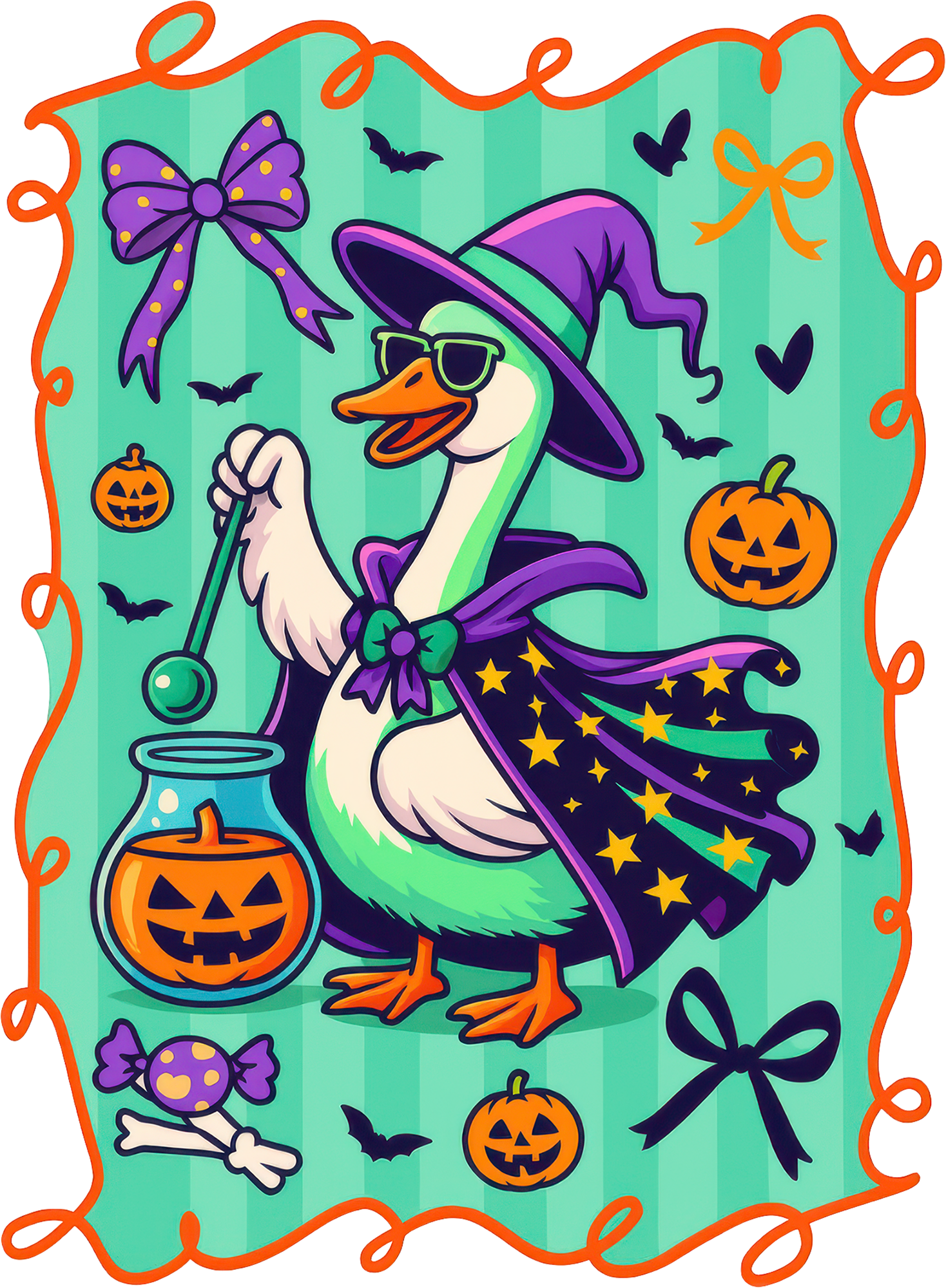 Cute Witch Goose - Ready to Press DTF Transfer