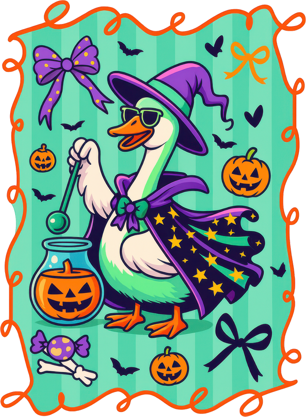 Cute Witch Goose - Ready to Press DTF Transfer