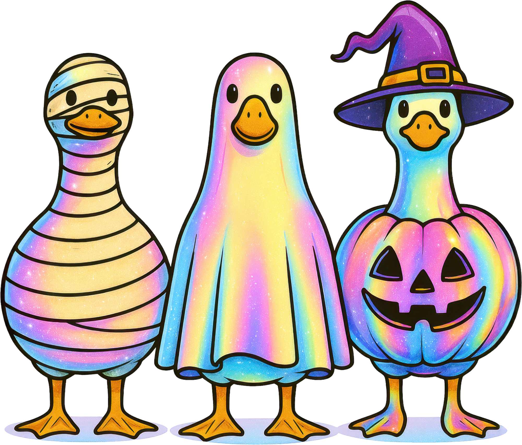 Cute Spooky Goose Trio - Ready to Press DTF Transfer