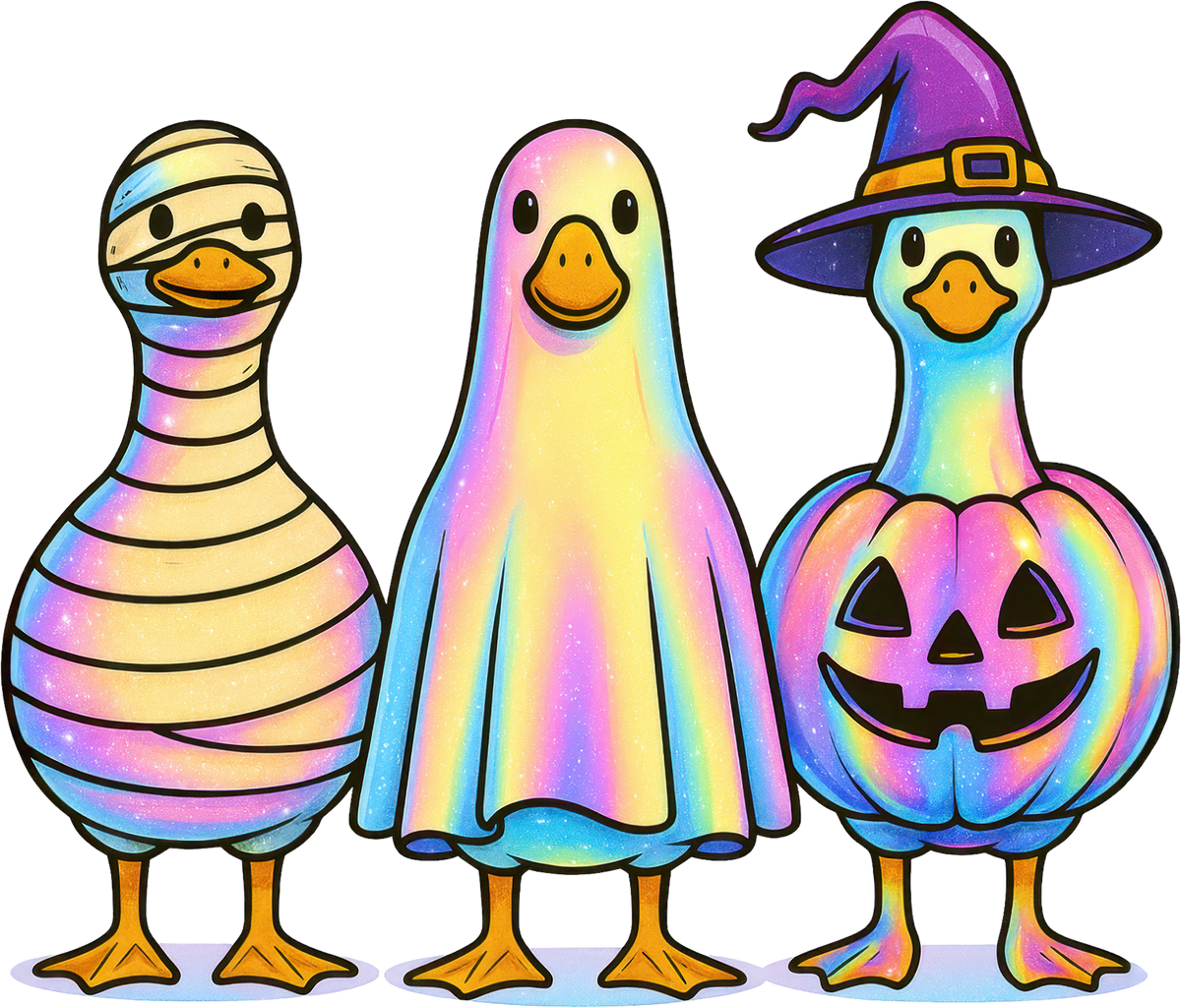 Cute Spooky Goose Trio - Ready to Press DTF Transfer