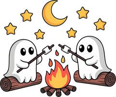 Spooky Cute Campfire Ghosts - Ready to Press DTF Transfer