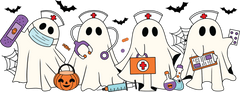 Spooky Nurse Ghost - Ready to Press DTF Transfer