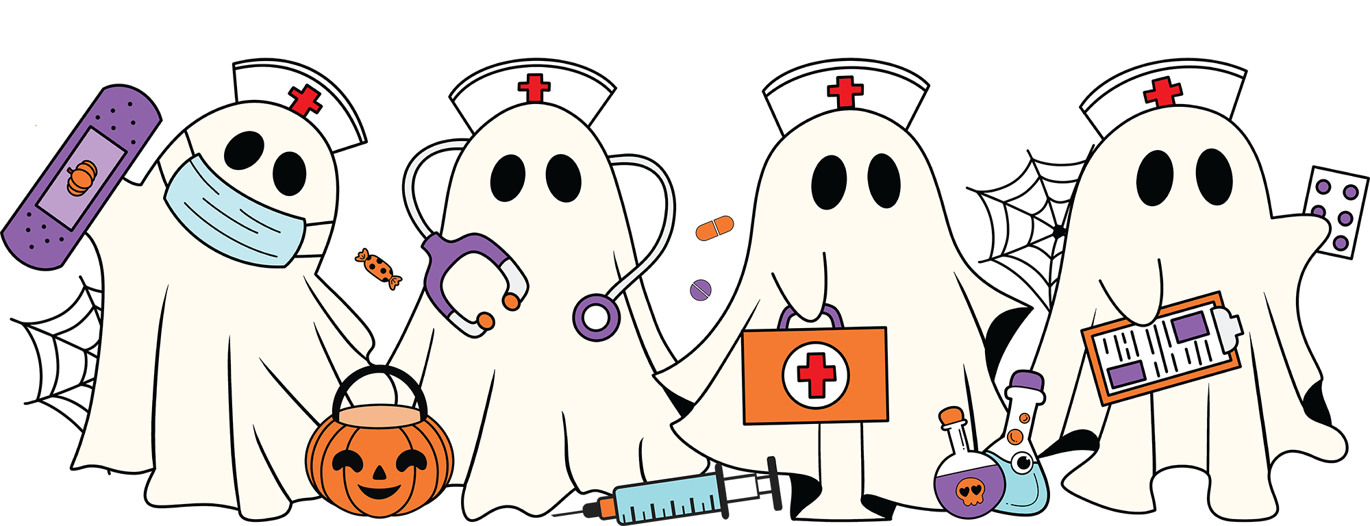 Spooky Nurse Ghost - Ready to Press DTF Transfer