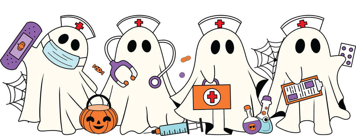 Spooky Nurse Ghost - Ready to Press DTF Transfer