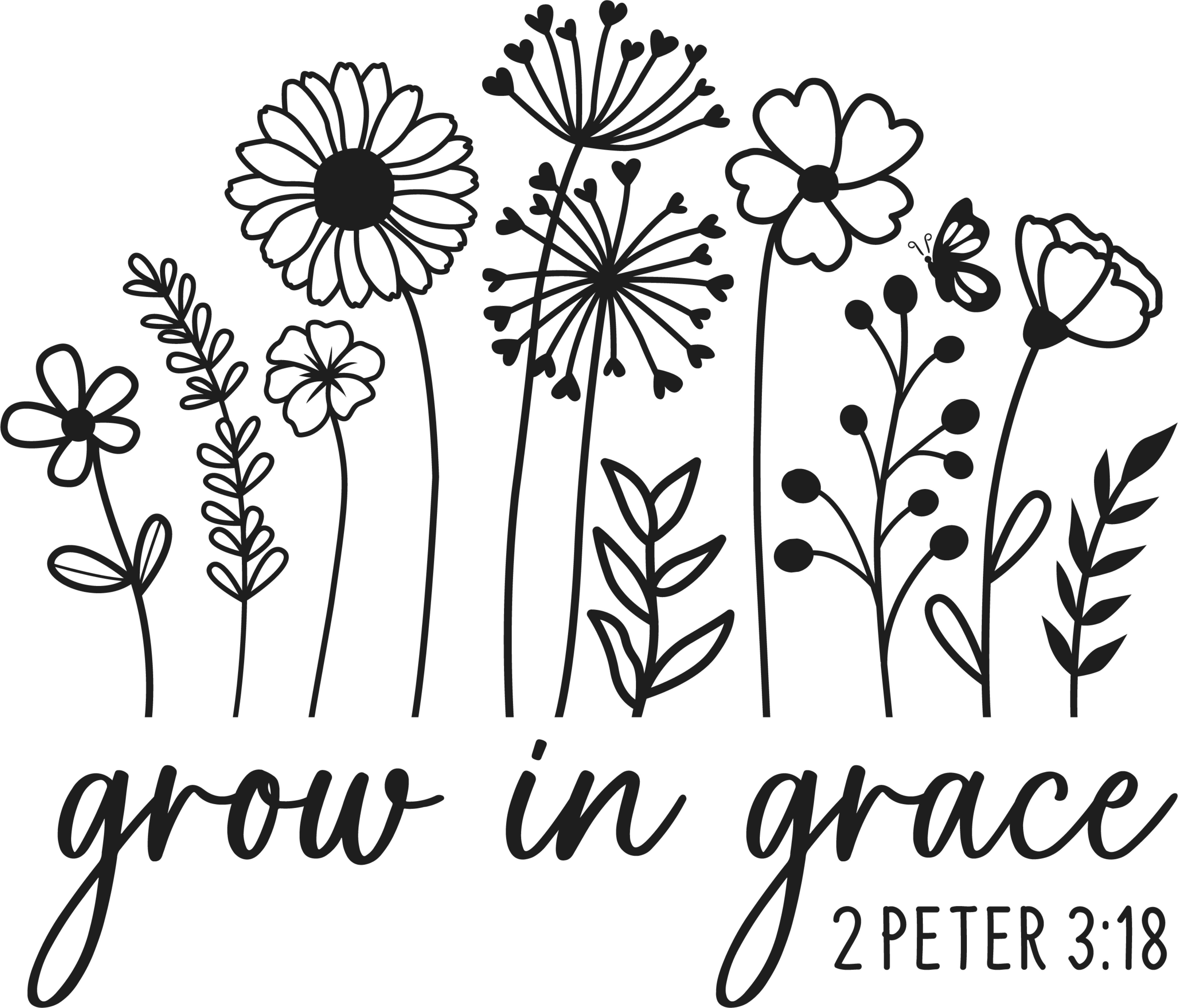 Grow In Grace - Ready to Press DTF Transfer