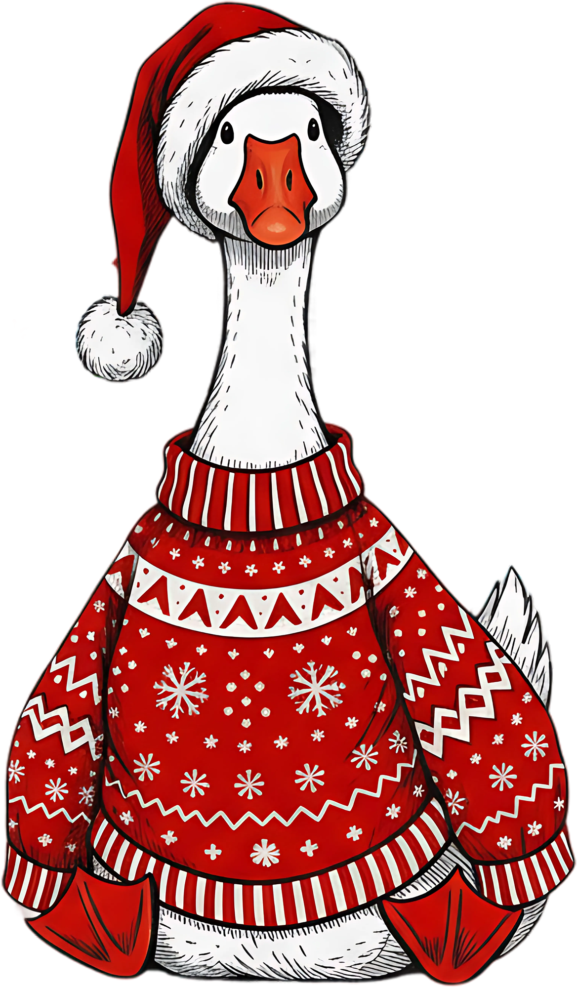 Christmas Goose Santa Goose - Ready to Press DTF Transfer
