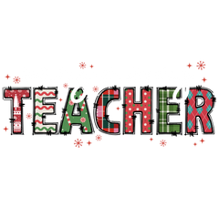 Very Merry Teacher - Christmas Ready to Press DTF Transfer