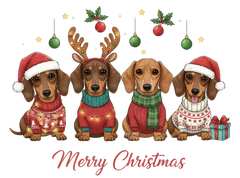 Christmas Dachshund Family - Christmas Ready to Press DTF Transfer
