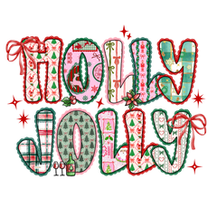 Holly Jolly - Christmas Ready to Press DTF Transfer