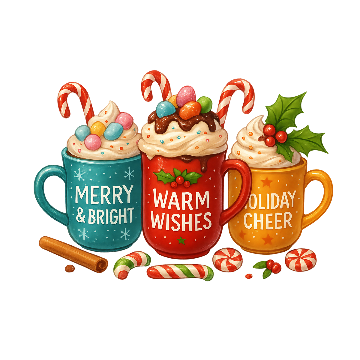 Merry And Bright Christmas Coffee - Christmas Ready to Press DTF Transfer
