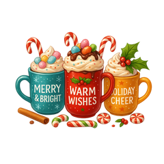 Merry And Bright Christmas Coffee - Christmas Ready to Press DTF Transfer