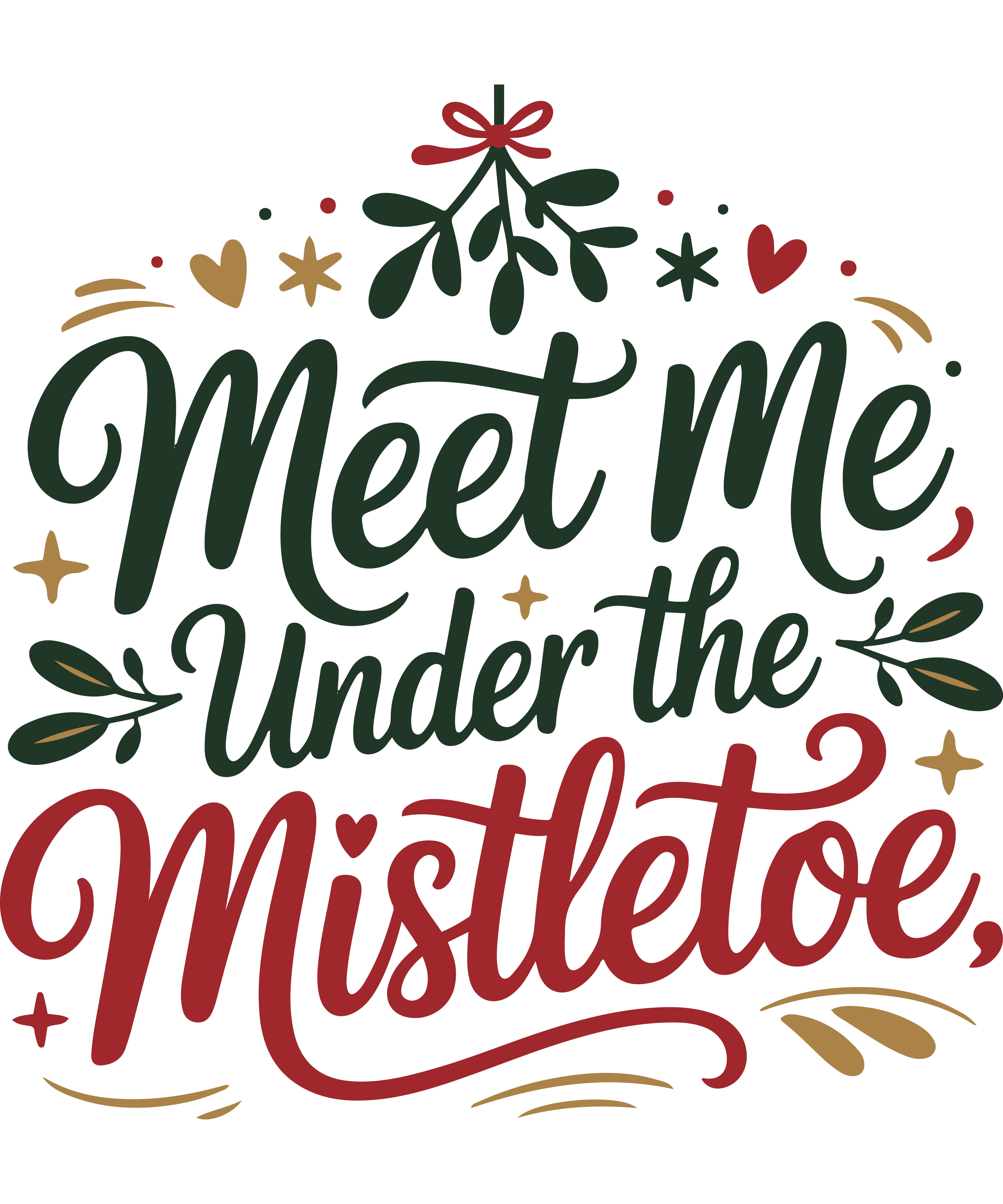 Meet Me Under The Mistletoe - Christmas Ready to Press DTF Transfer