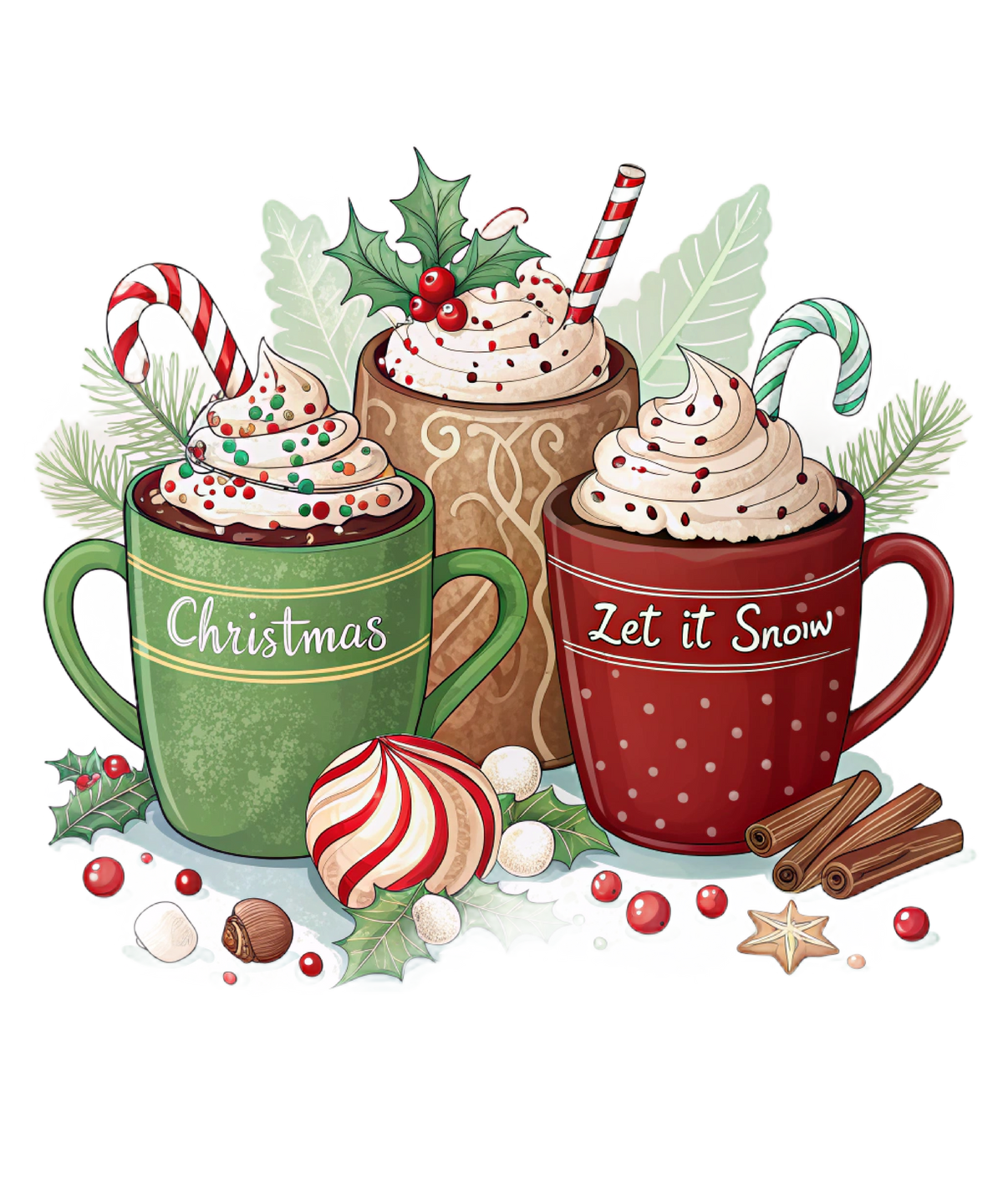 Let It Snow Christmas Coffee - Christmas Ready to Press DTF Transfer
