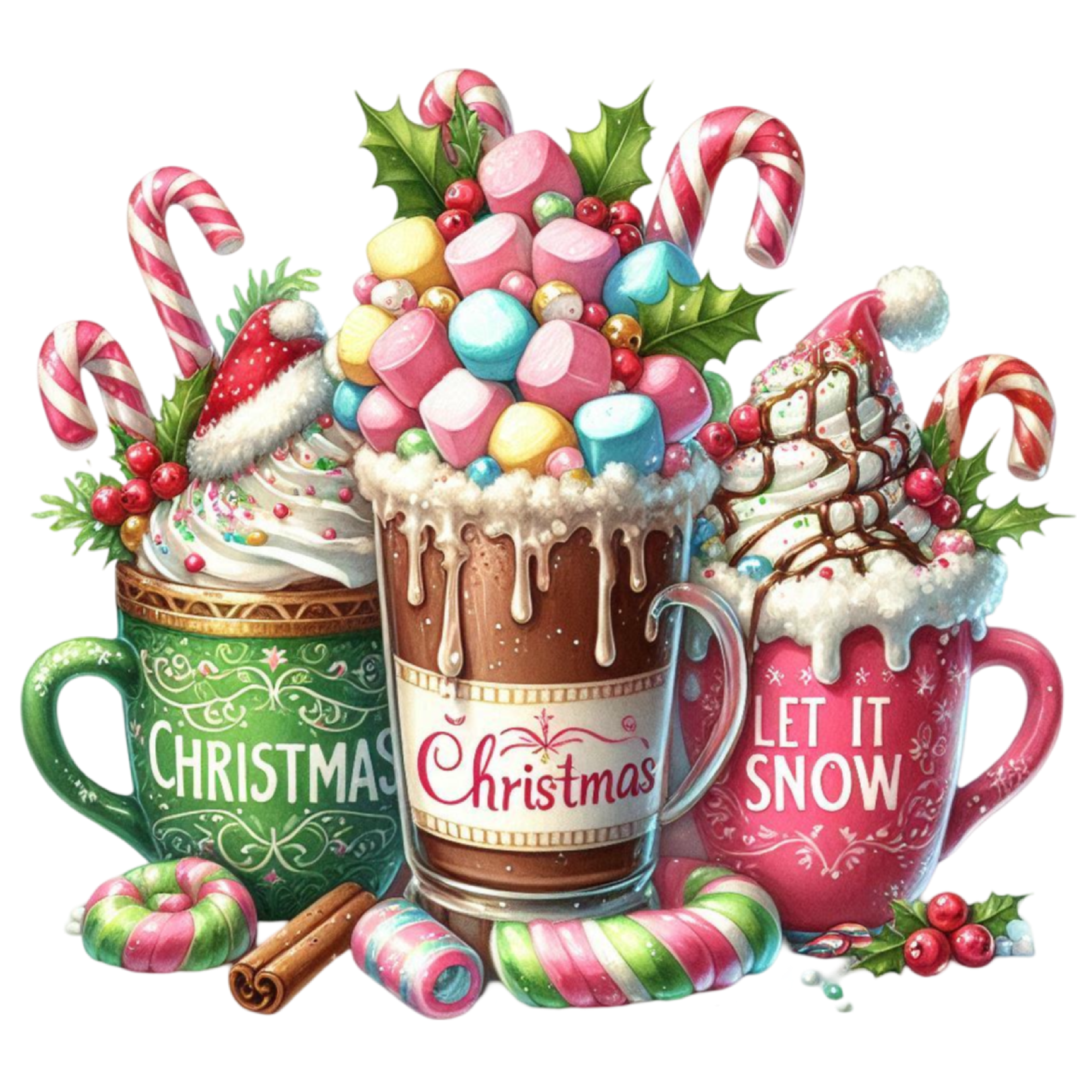 Let It Snow Christmas Mug - Christmas Ready to Press DTF Transfer