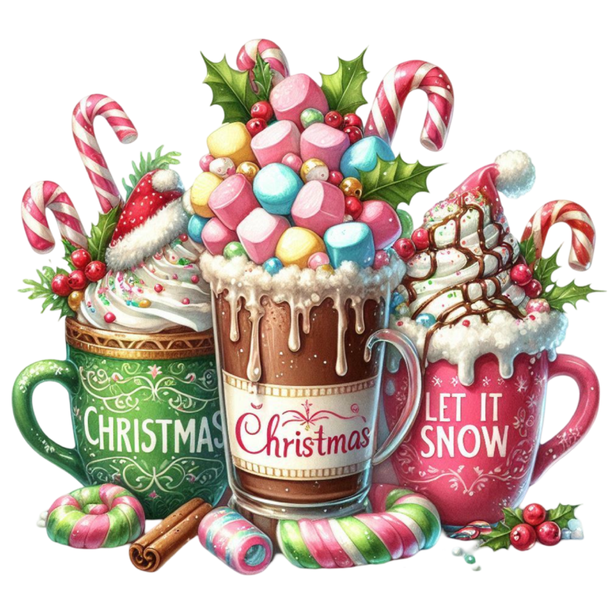 Let It Snow Christmas Mug - Christmas Ready to Press DTF Transfer