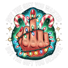 Funny Christmas Middle Finger - Christmas Ready to Press DTF Transfer