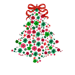 Floral Christmas Tree - Christmas Ready to Press DTF Transfer