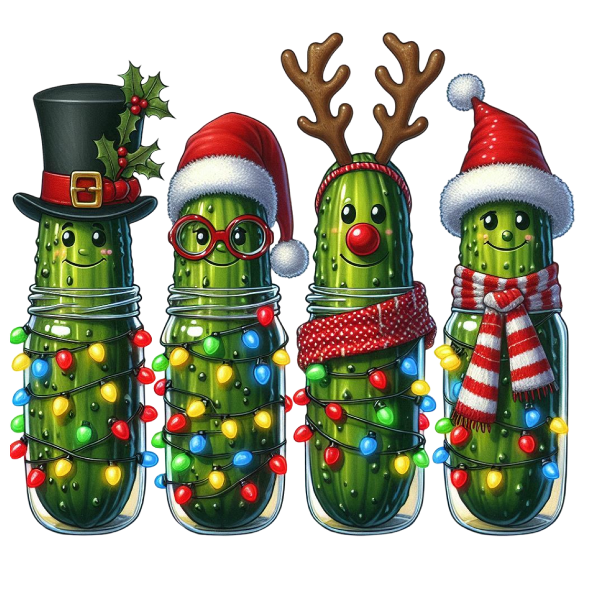 Christmas Pickle Jar- Christmas Ready to Press DTF Transfer