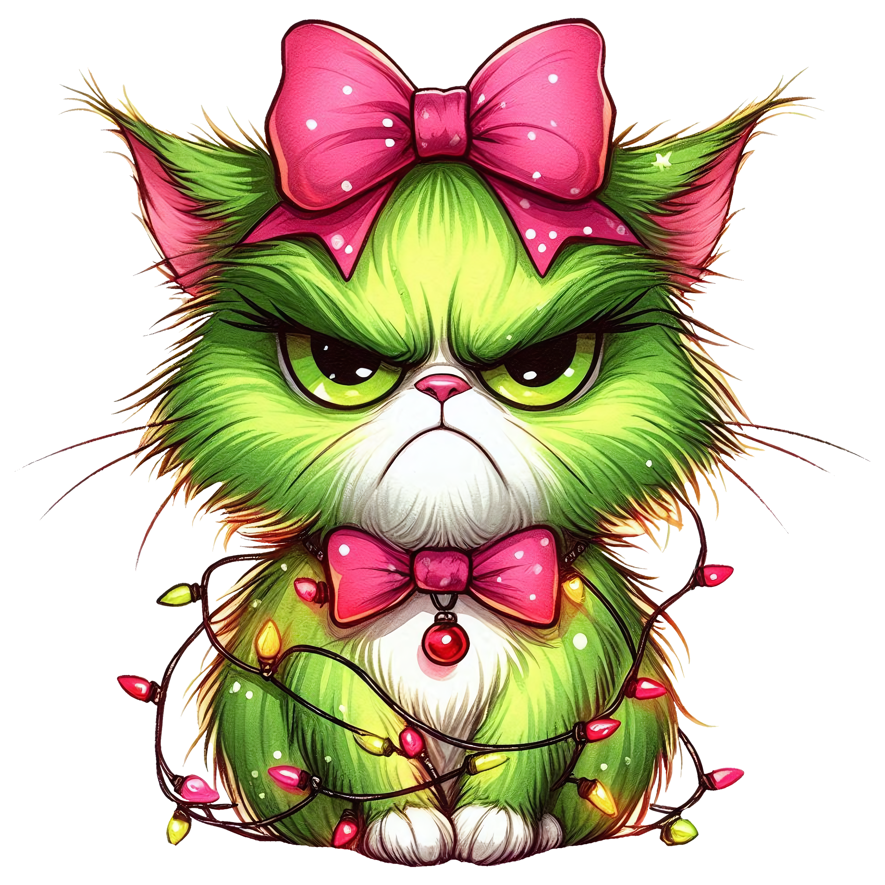 Angry Christmas Cat - Christmas Ready to Press DTF Transfer