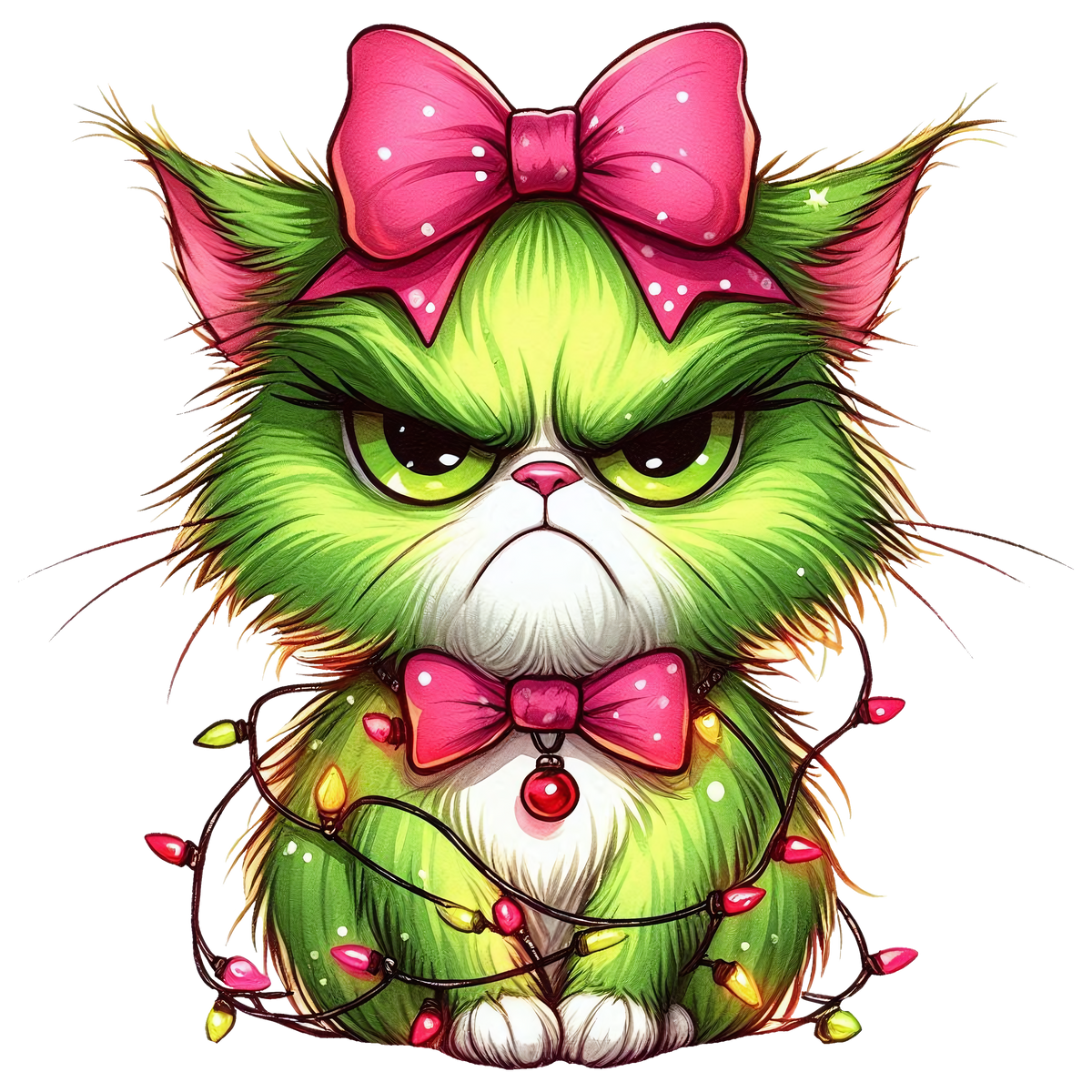 Angry Christmas Cat - Christmas Ready to Press DTF Transfer