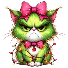 Angry Christmas Cat - Christmas Ready to Press DTF Transfer
