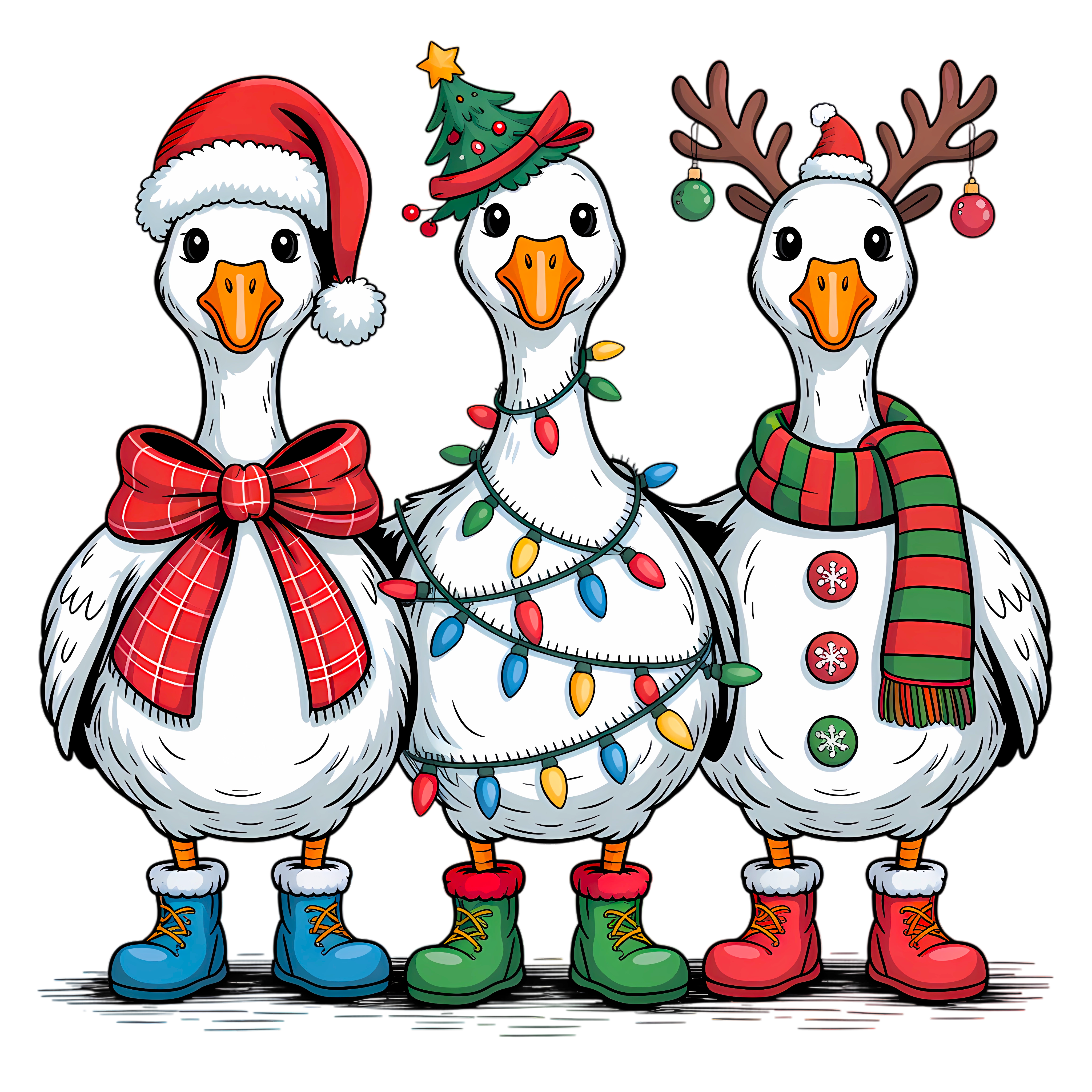 Funny Christmas Goose - Christmas Ready to Press DTF Transfer