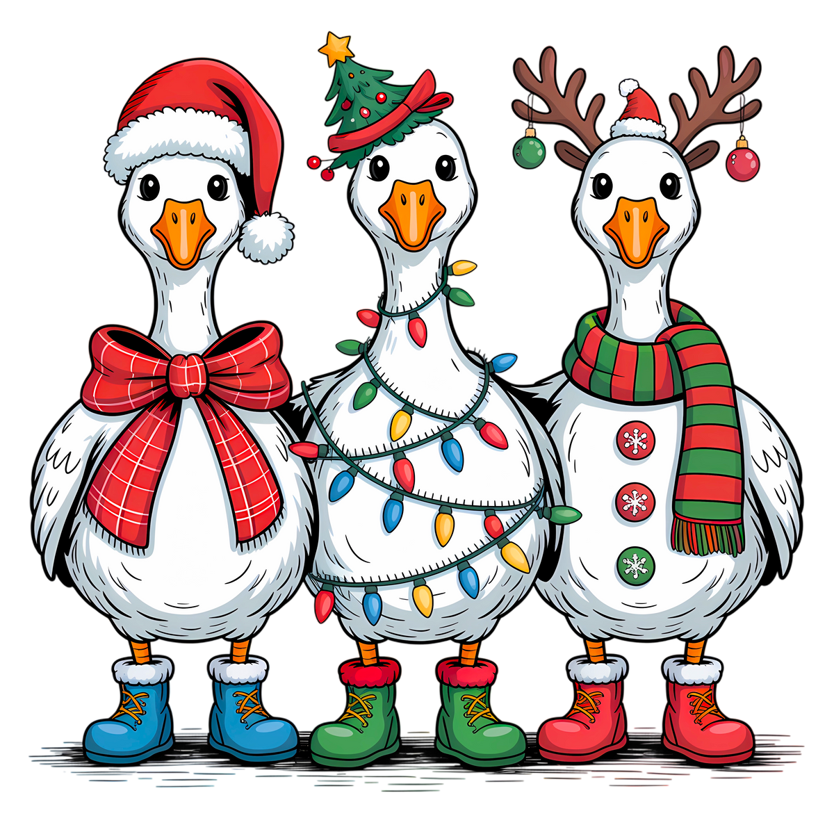 Funny Christmas Goose - Christmas Ready to Press DTF Transfer