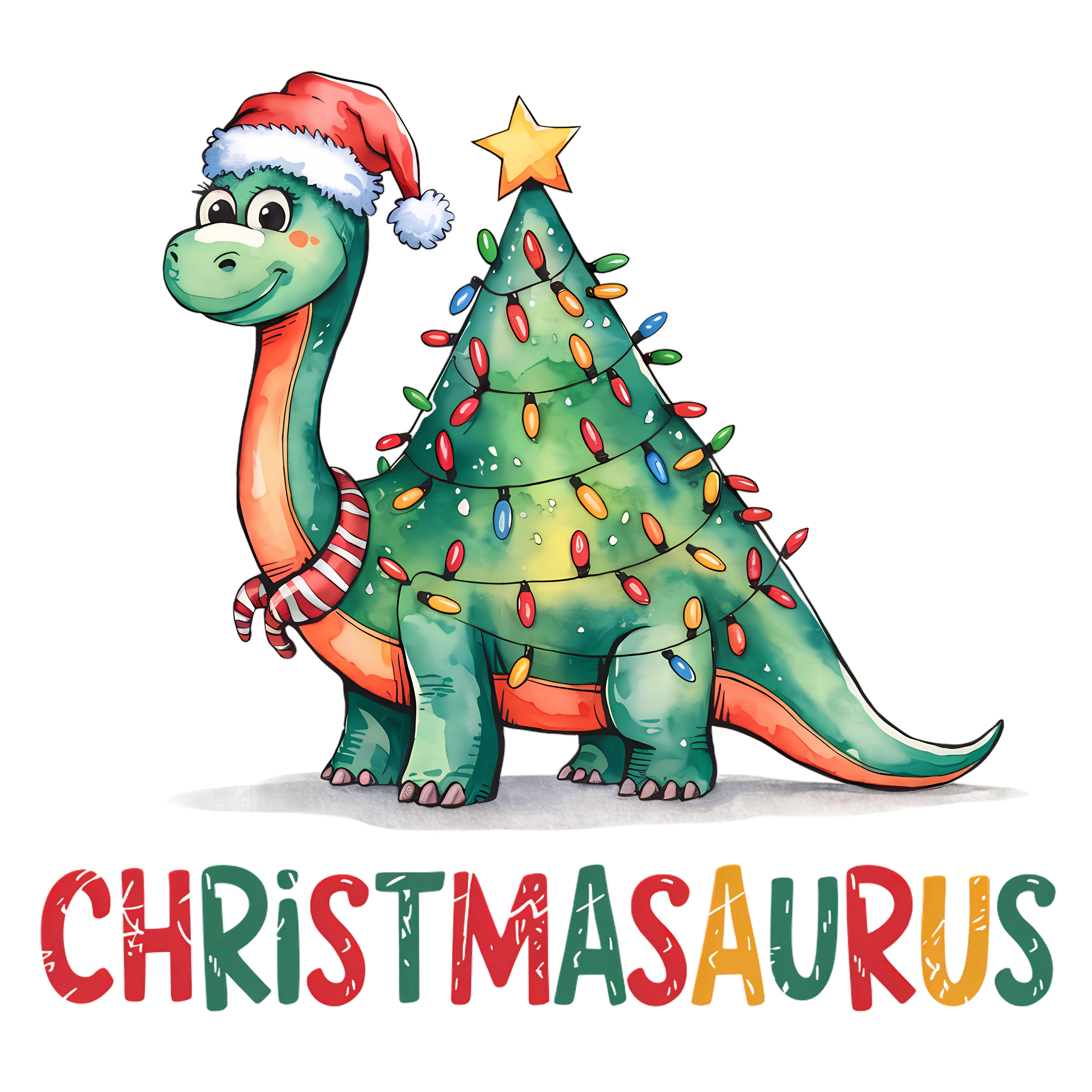 Christmas Dinosaur Christmas Tree - Christmas Ready to Press DTF Transfer