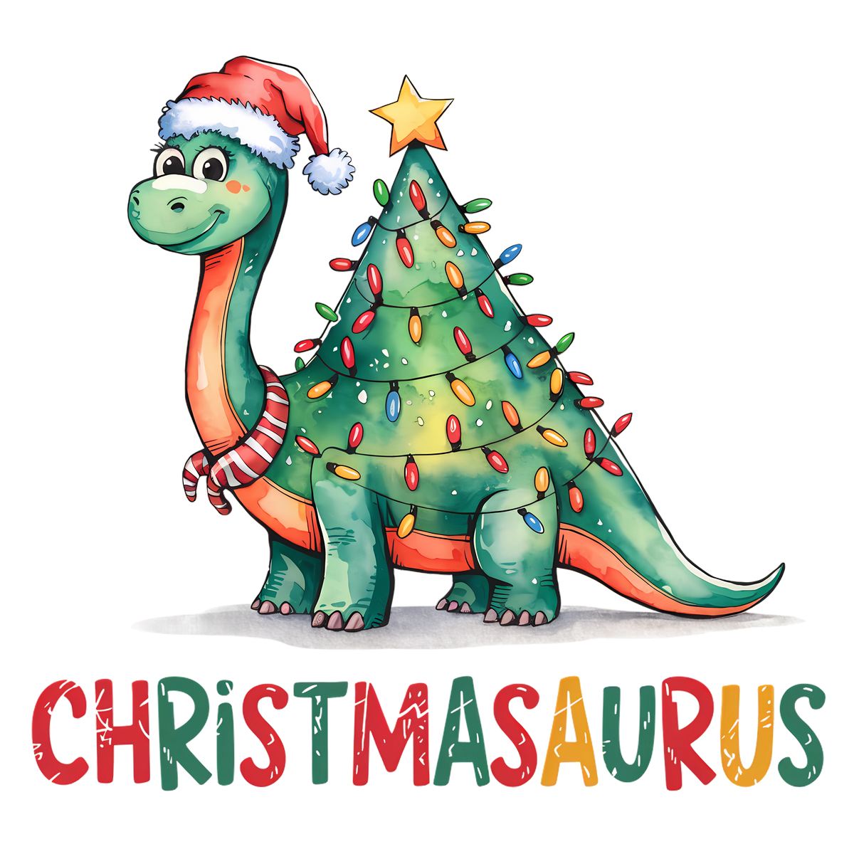 Christmas Dinosaur Christmas Tree - Christmas Ready to Press DTF Transfer