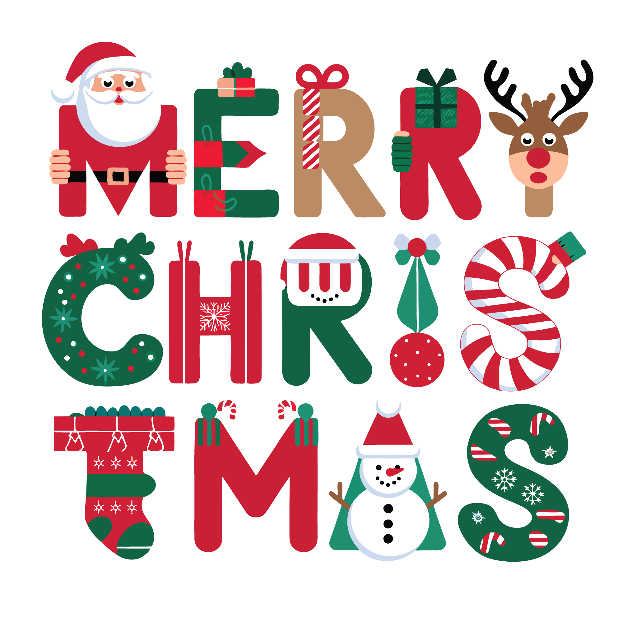 Merry Christmas - Christmas Ready to Press DTF Transfer