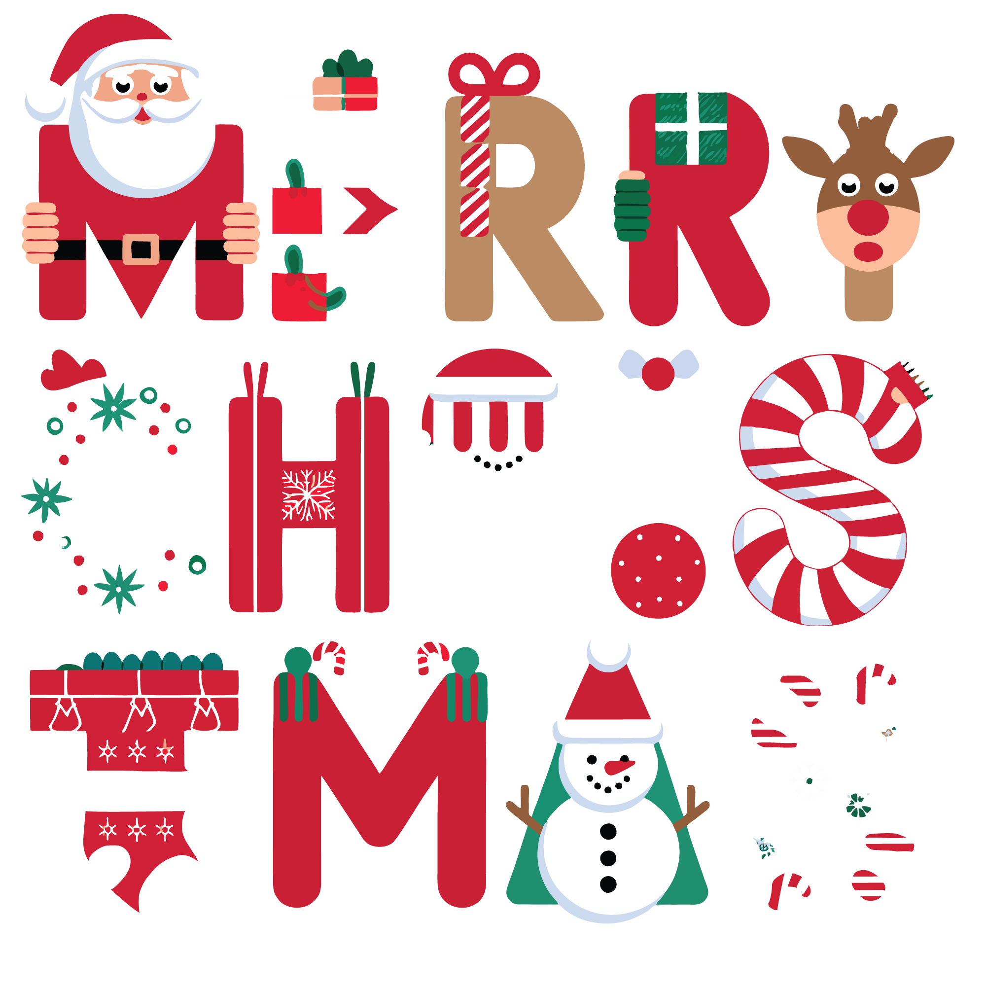 Merry Christmas - Christmas Ready to Press DTF Transfer