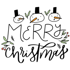 Merry Christmas Hand Lettered - Christmas Ready to Press DTF Transfer