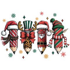 Christmas Teacher Pencil - Christmas Ready to Press DTF Transfer