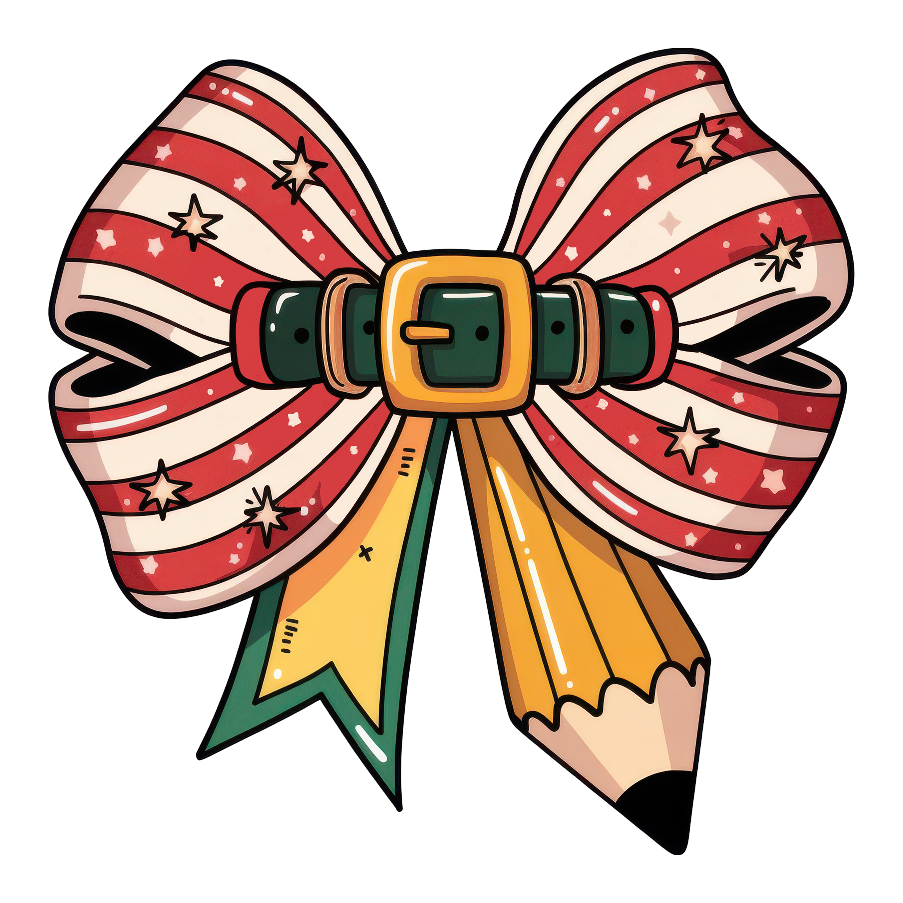 Teacher Bow - Christmas Ready to Press DTF Transfer