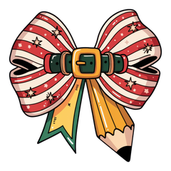 Teacher Bow - Christmas Ready to Press DTF Transfer