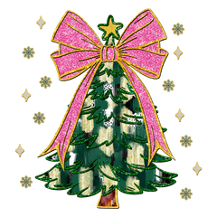 Glitter Christmas Tree - Christmas Ready to Press DTF Transfer