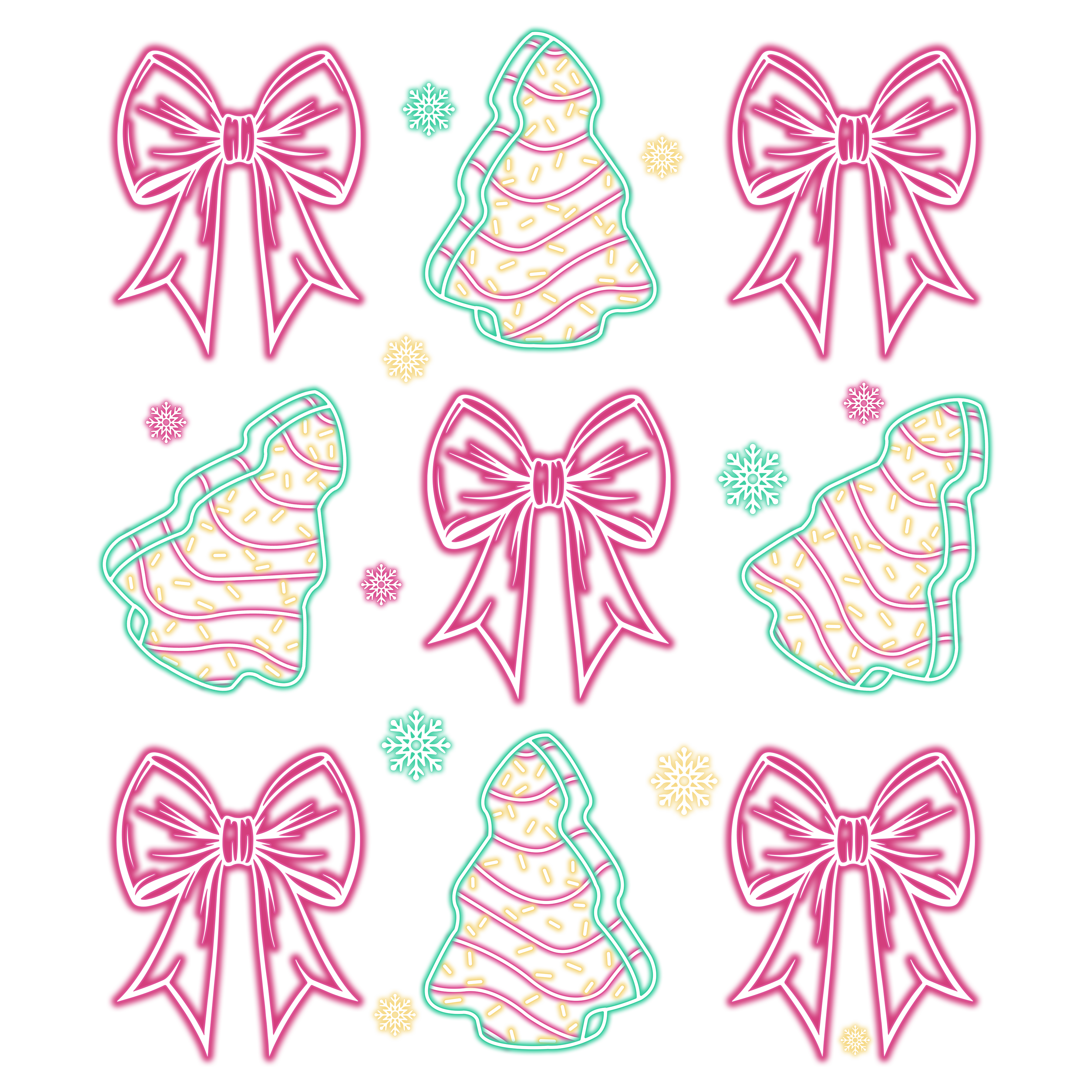 Pink Christmas Bow- Christmas Ready to Press DTF Transfer