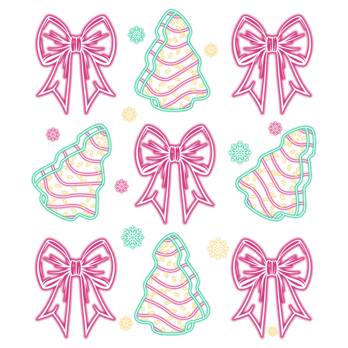 Pink Christmas Bow- Christmas Ready to Press DTF Transfer
