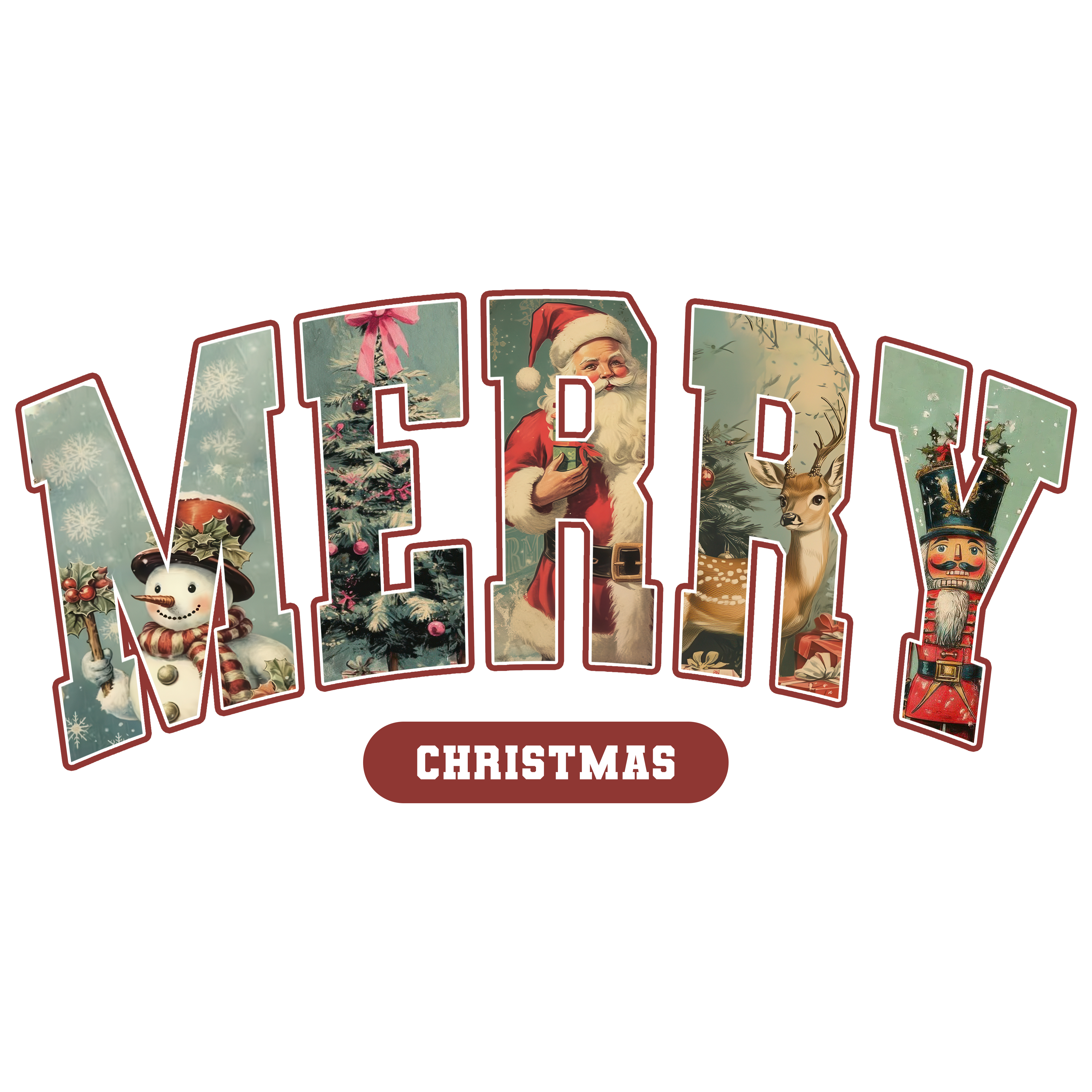 Merry Christmas Letter - Christmas Ready to Press DTF Transfer