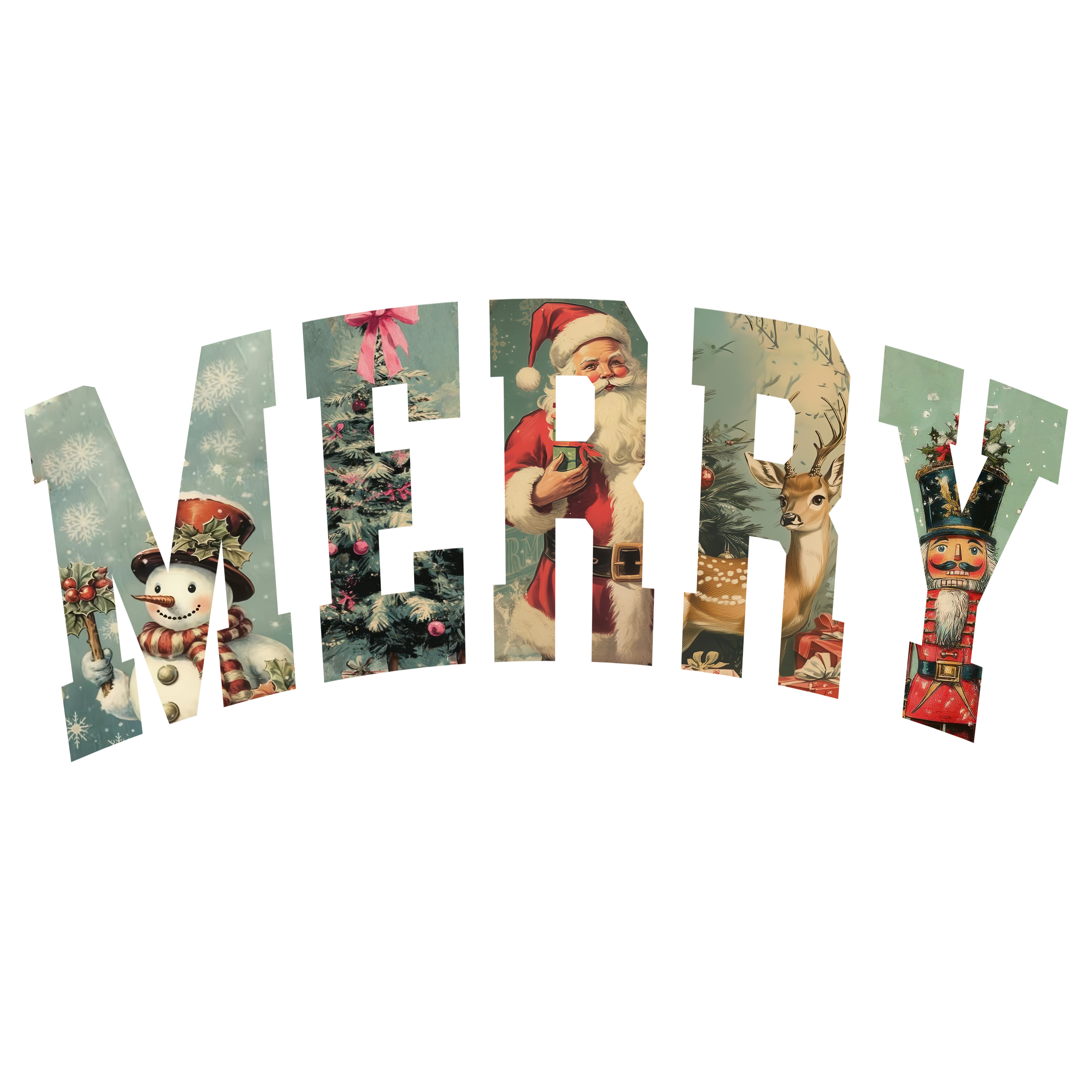 Merry Christmas Letter - Christmas Ready to Press DTF Transfer