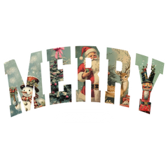 Merry Christmas Letter - Christmas Ready to Press DTF Transfer