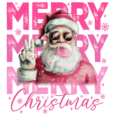 Cool Pink Santa - Christmas Ready to Press DTF Transfer