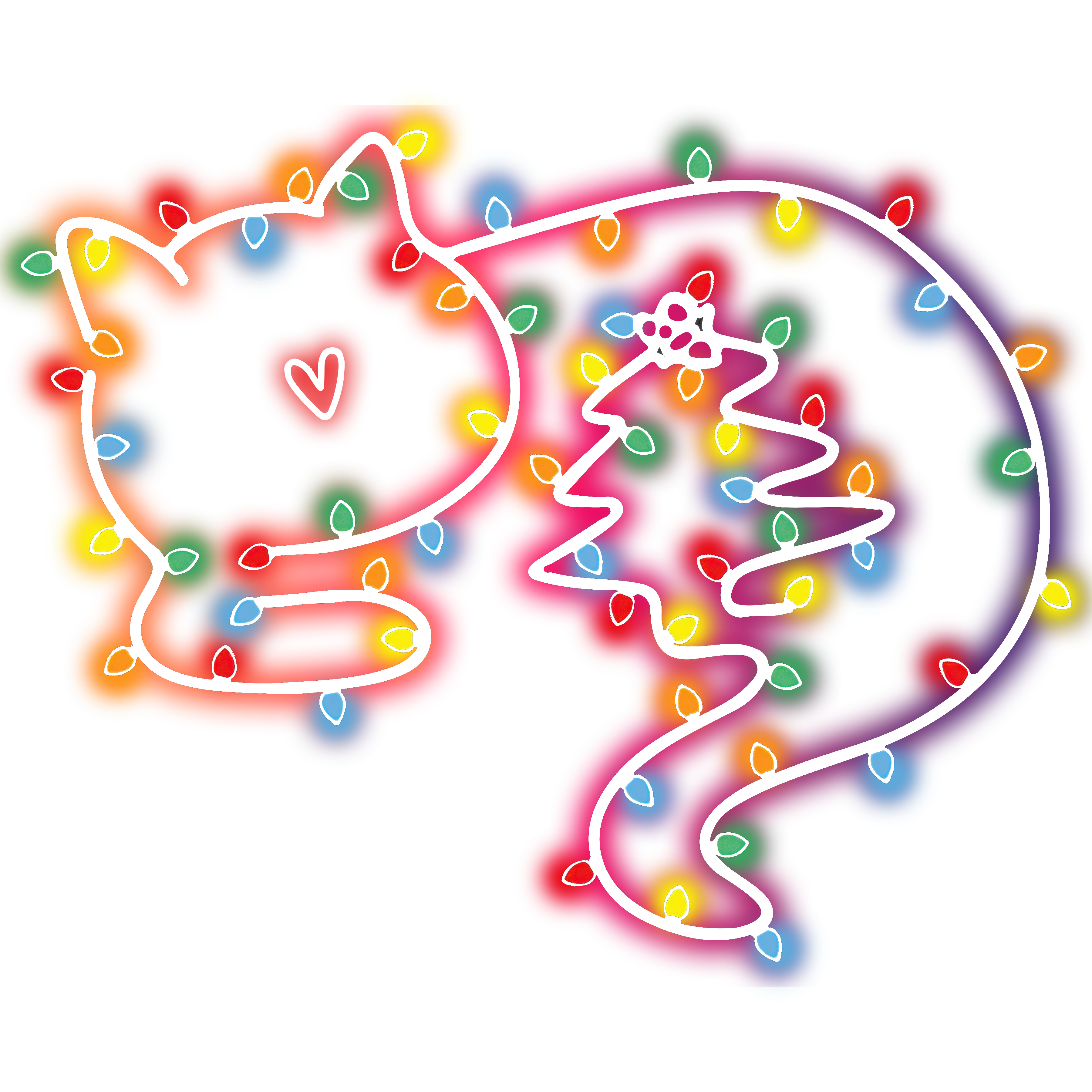 Cute Kitty with Lights - Christmas Ready to Press DTF Transfer