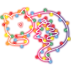 Cute Kitty with Lights - Christmas Ready to Press DTF Transfer