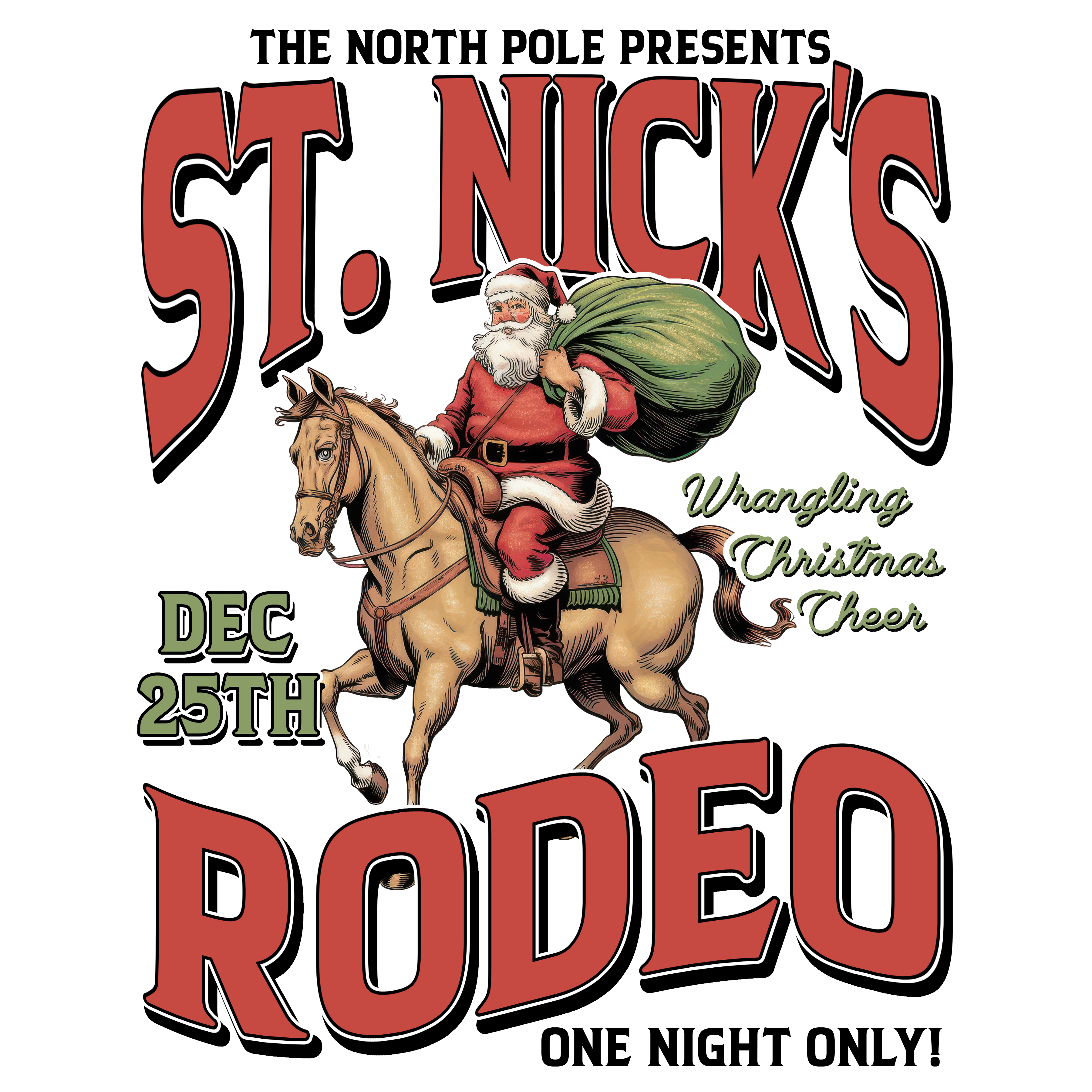 St. Nick’s Rodeo Cowboy Santa - Christmas Ready to Press DTF Transfer