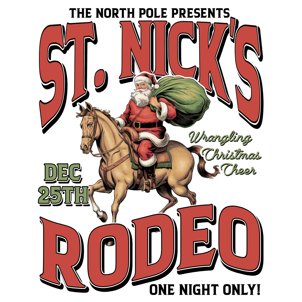 St. Nick’s Rodeo Cowboy Santa - Christmas Ready to Press DTF Transfer