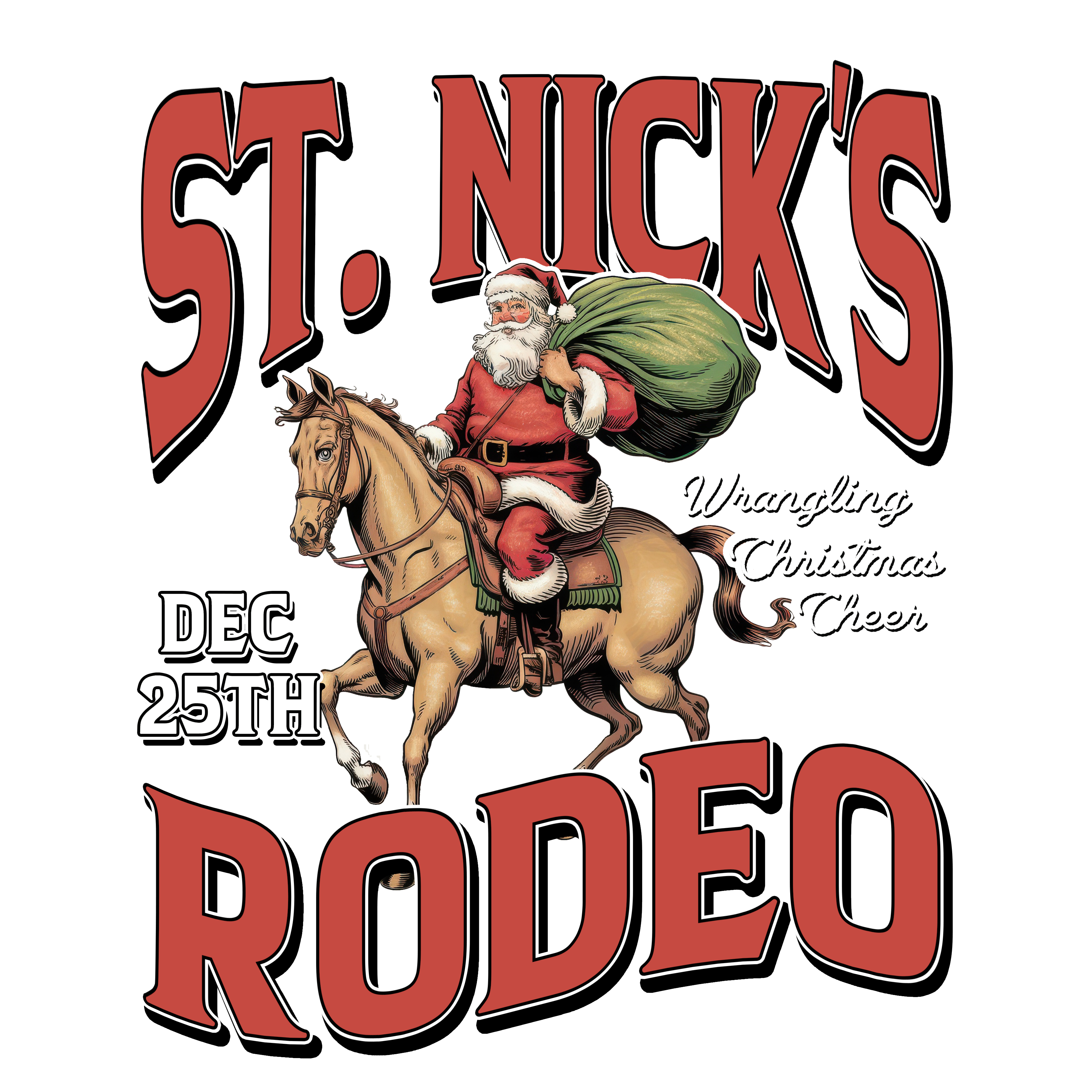 St. Nick’s Rodeo Cowboy Santa - Christmas Ready to Press DTF Transfer