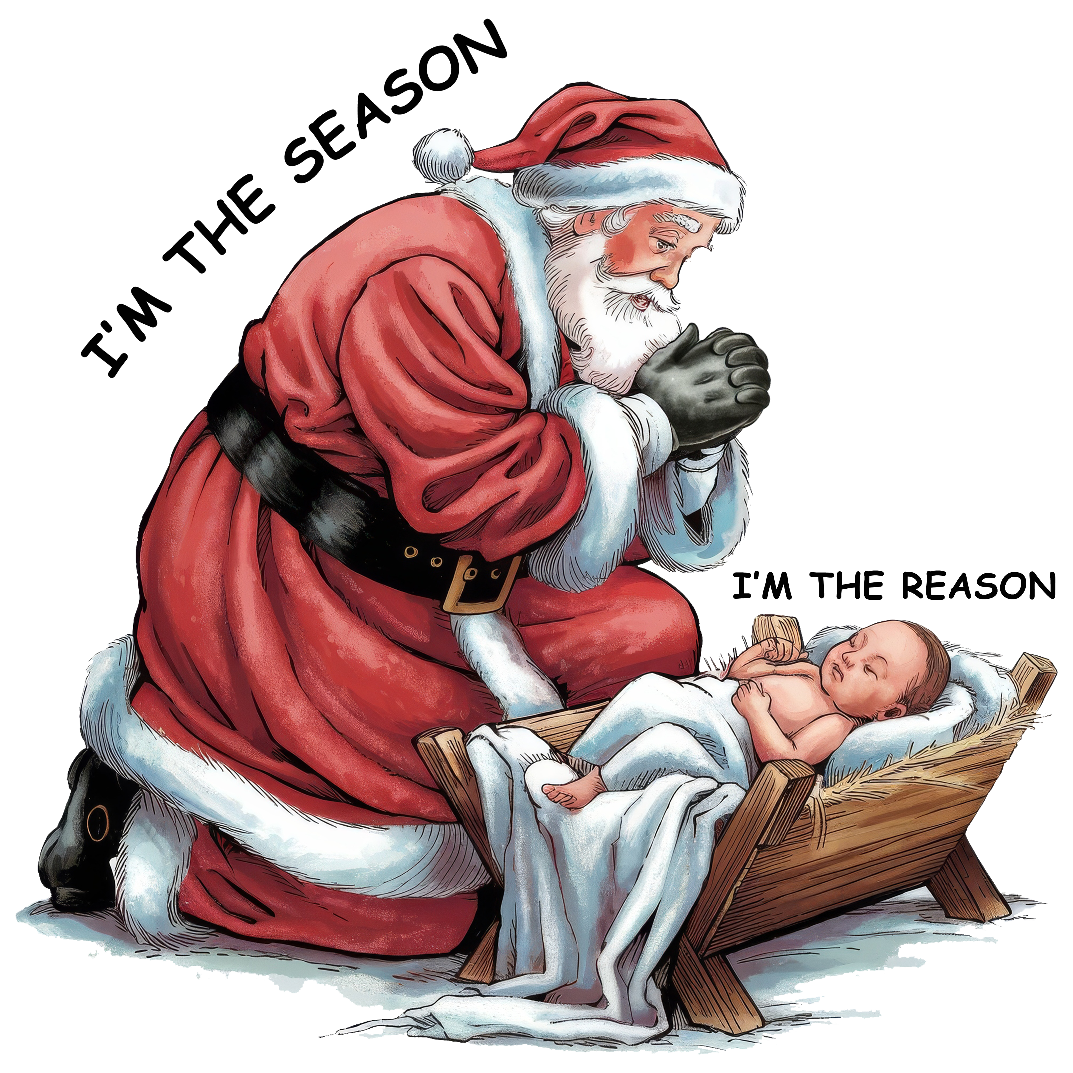 Santa and Baby - Christmas Ready to Press DTF Transfer